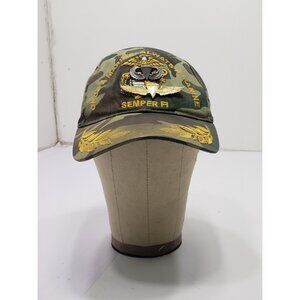 Once a Marine Always a Marine Semper Fi Adjustable Scrambled Eggs Hat W Two Pins